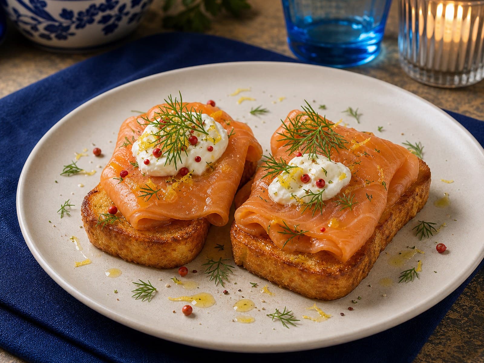 French Toast al salmone